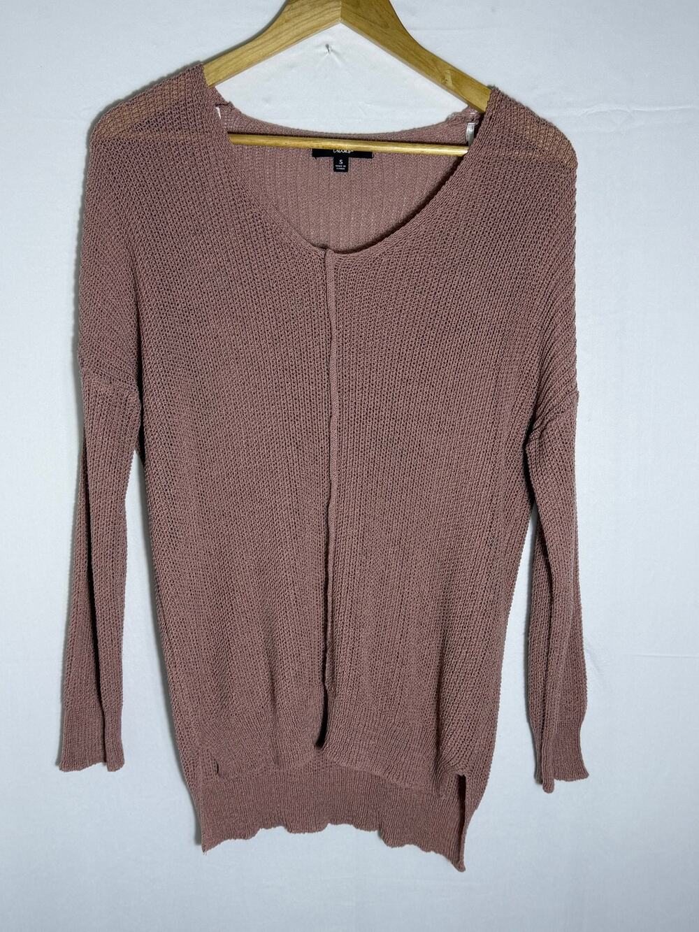 Lulu's Mauve Brown Pink Lightweight Knit Sweater Size Small